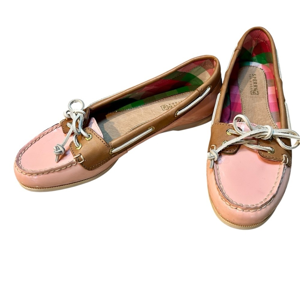 Sperry Top-Sider Audrey Patent Leather Petal pink Boat Shoe 7.5 coastal preppy